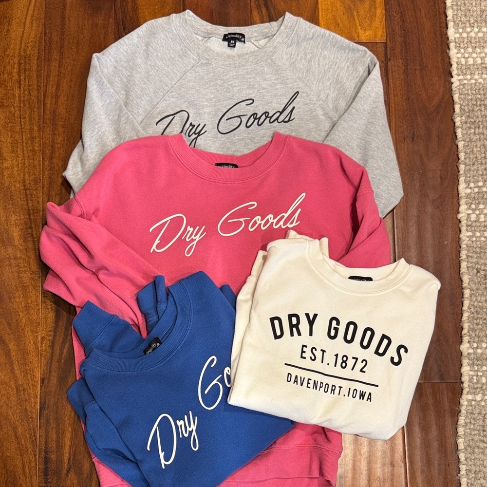 Dry Goods Sweatshirt Set - Gray, Pink, Blue, Cream XS